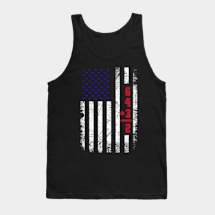 Baseball Lover 6+4+3=2 American Flag Baseball Tank Top